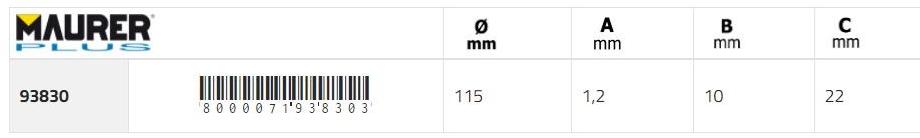 MAURER PLUS Алмазные диски по керамике, керамике и мрамору sun-id-1418888 - Вид №1