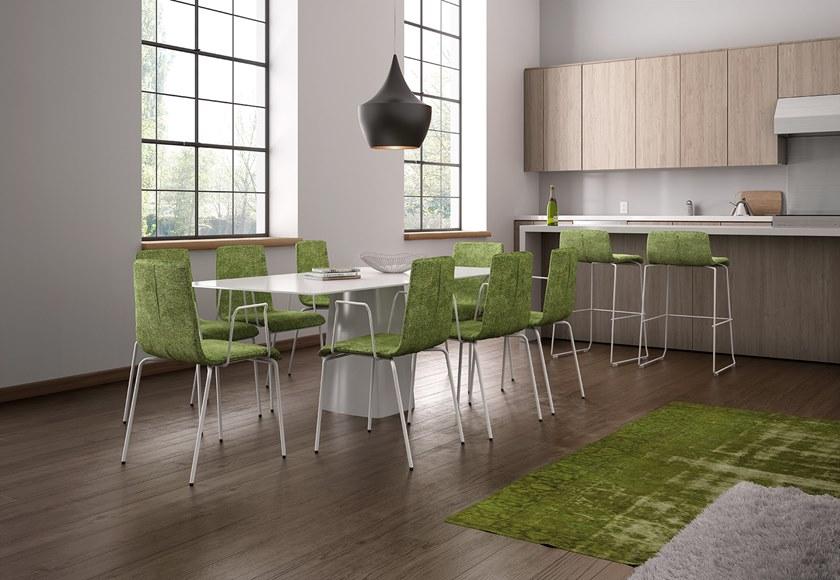 Leyform Высокий табурет из стали и саночной кожи Zerosedici 0480  - Вид №2