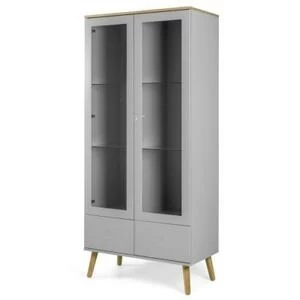 Витрина Tenzo Dot, 175х79х43 см, дуб, серая