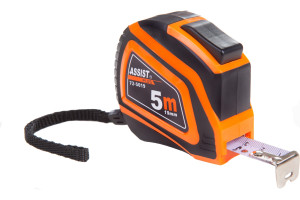 16666826 Рулетка ASSIST ПРОФИ 5 м, 19 мм, 12/72 SELF-STOP, ABS, лента белая, нейлон ASSIST0519 NOVOCRAFT
