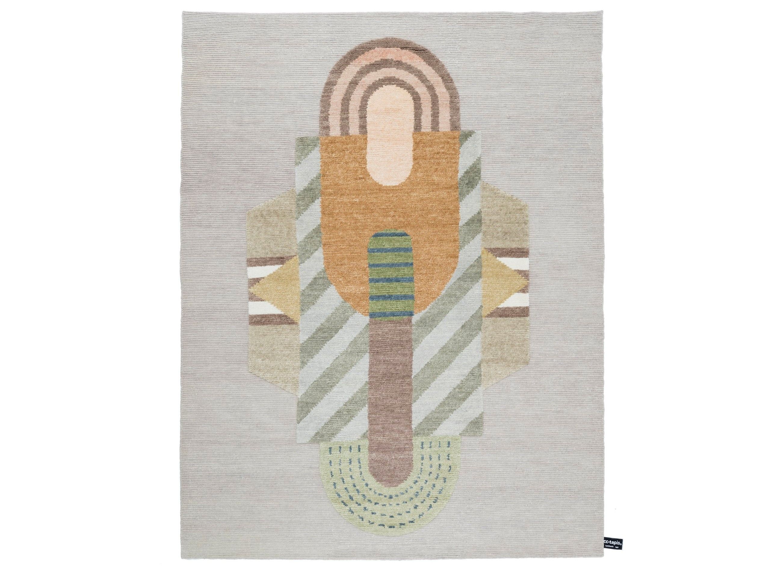 Ковер ручной работы с геометрическим рисунком cc-tapis подпись ARCH-00077096 - Вид №1