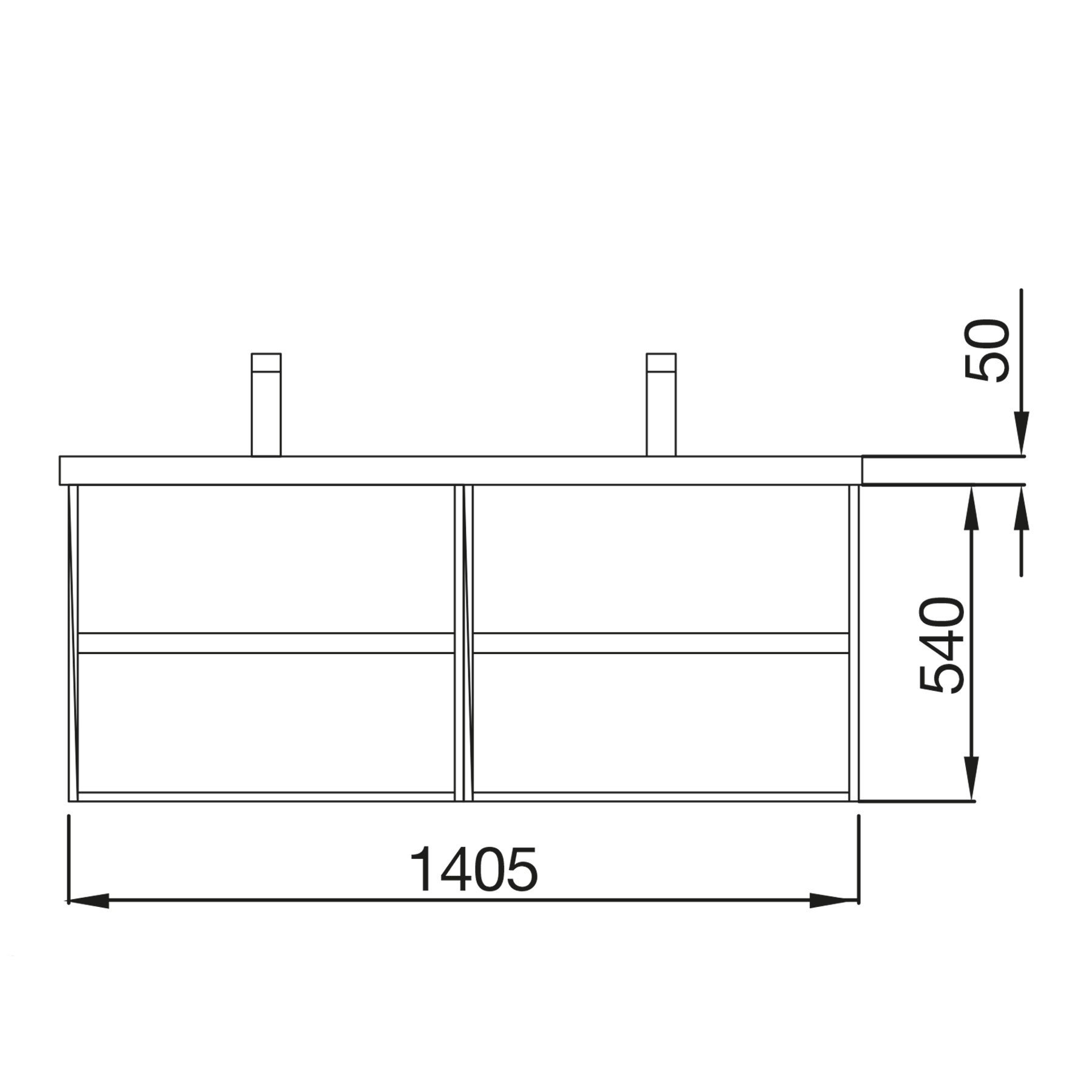 85099 SALGAR Мебель для умывальника NOJA 1400 MATT GREY + Раковина Мэтт Грей - Вид №1