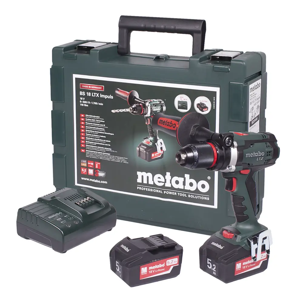 Шуруповерт Metabo BS 18 LTX Impuls, Li-ion 18 В, 5,2 Ач 18118971 STLM-2194502  - Вид №3