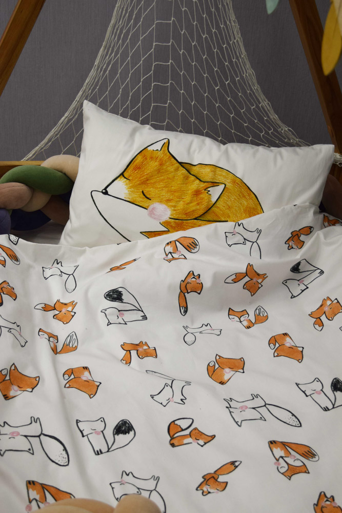 Комплект детского постельного белья "Лиса" VAMVIGVAM  282079 Белый;оранжевый Santreyd  - Вид №2
