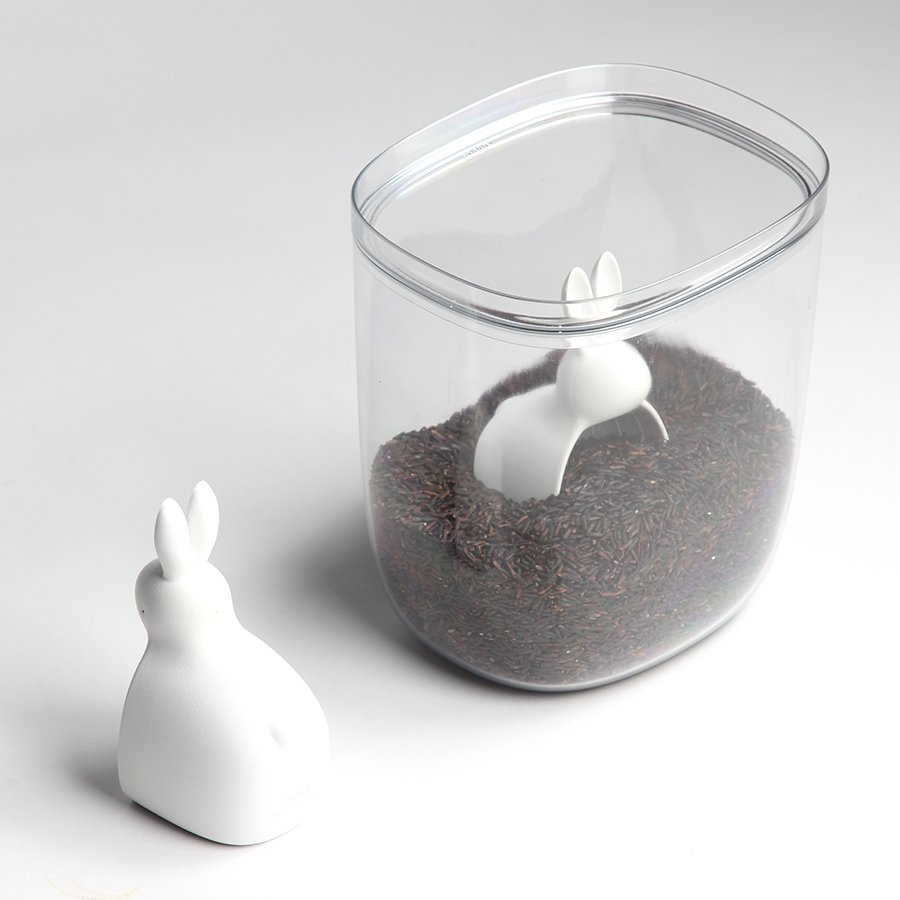 Банка с крышкой и мерной ложкой 3,5 л прозрачная Bella Bunny QUALY  00-3872330 Белый;прозрачный  - Вид №2