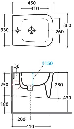 Sts09/010 - sss11.bi Биде подвесное STONE Ceramica Globo - Вид №8
