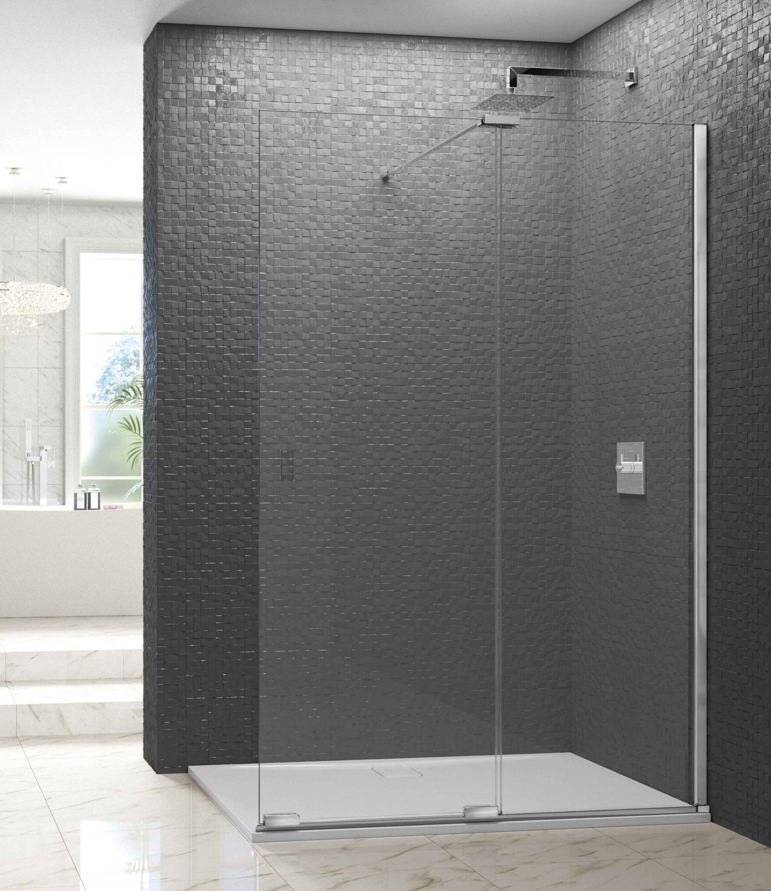 Душевая перегородка ARXFSL180SWE L or R Merlyn Arysto X Хромированный  - Вид №2