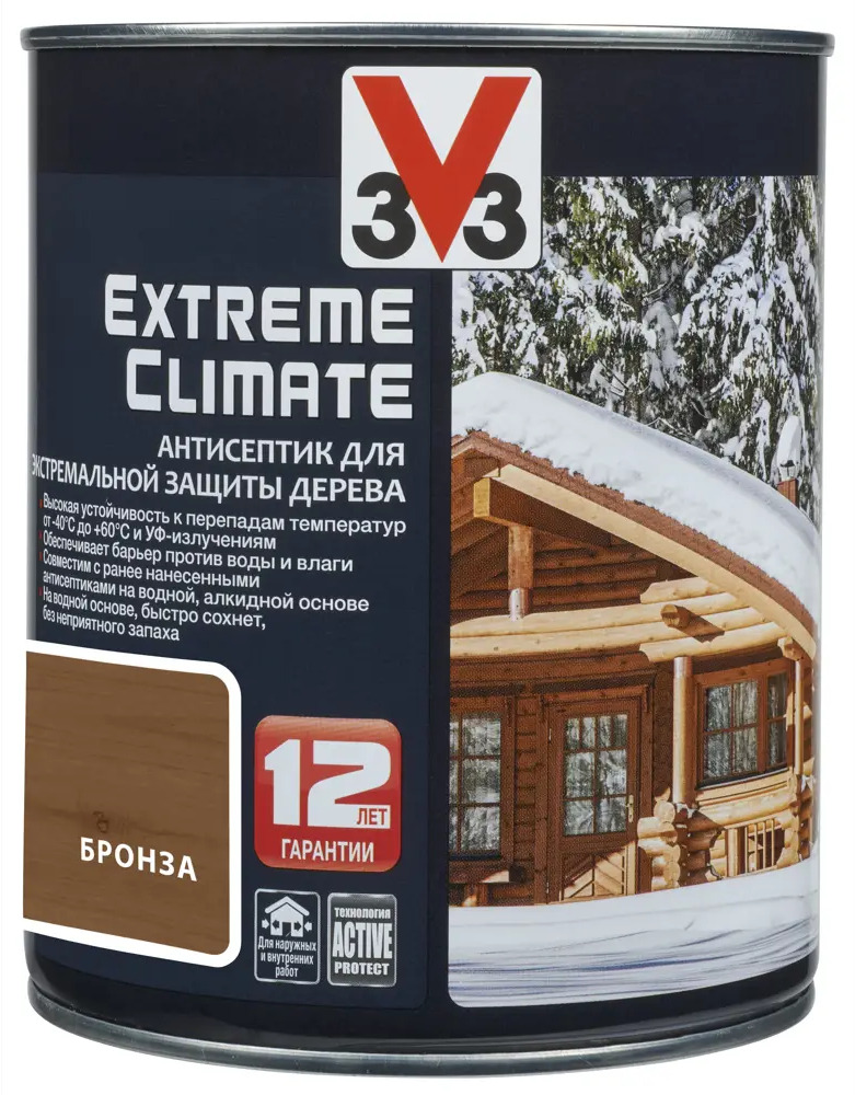 98294414 Антисептик акриловый для дерева V33 EXTREME CLIMATE матовый бронза 0.9 л STLM-0855005
