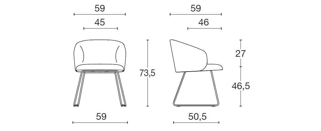 Ткань сани стул Diemme Loft Community ARCH-00040919 - Вид №2