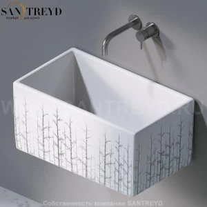 L112405P Подвесная раковина настенная прямоугольная A. e T. Italia Tower белая