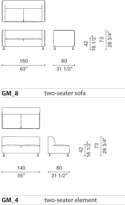 Cappellini 2-х местный диван Gambetta sun-id-1377997 - Вид №5