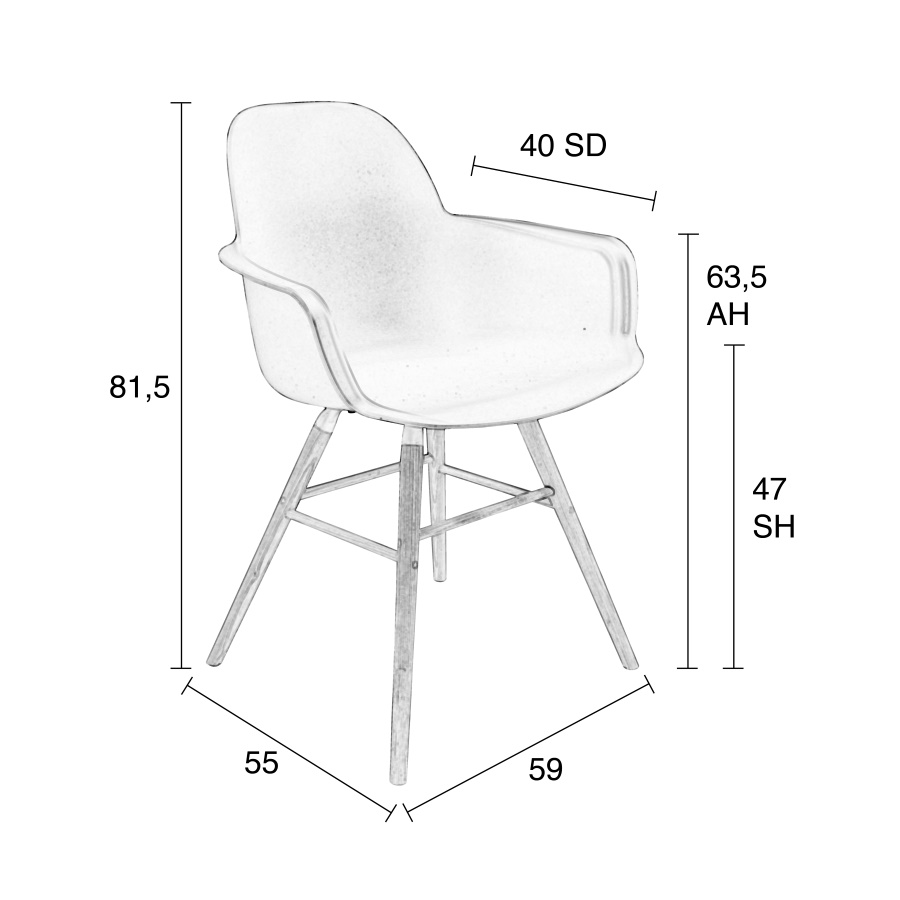 Кресло Albert Kuip темно-серое Zuiver 1200135 - Вид №18