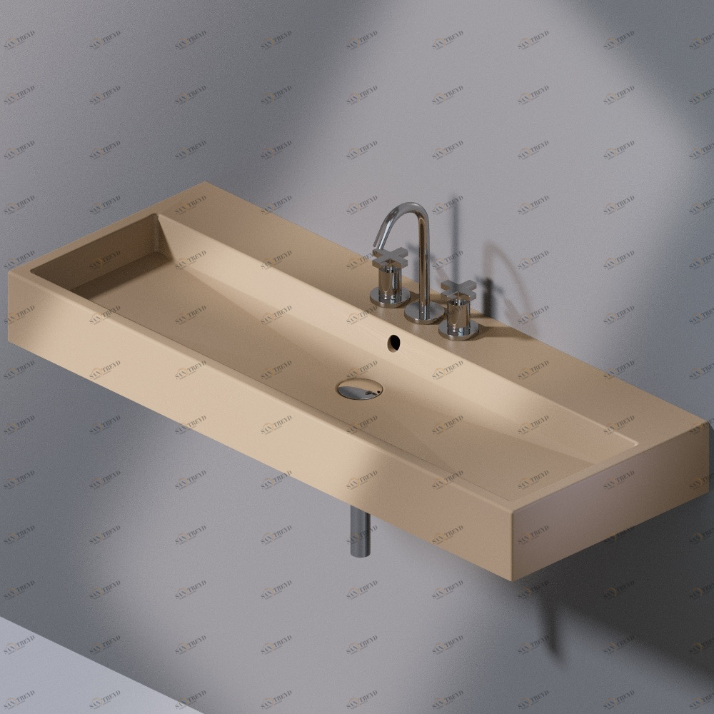 L279T1R3V4.131 Подвесная раковина настенная прямоугольная A. e T. Italia Tank бежевая AeT ITALIA