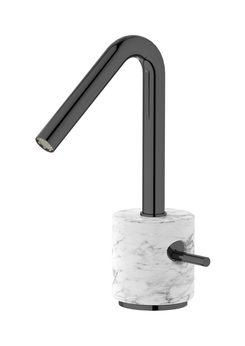 Смеситель для раковины на 1 отверстие в комплекте с донным клапаном WE ARE IB mr200cf_1 Black Chrome Marmo