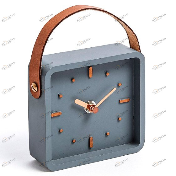 Часы настольные с ручкой квадратные серые Mercy от La Forma LA FORMA  344334 Серый 