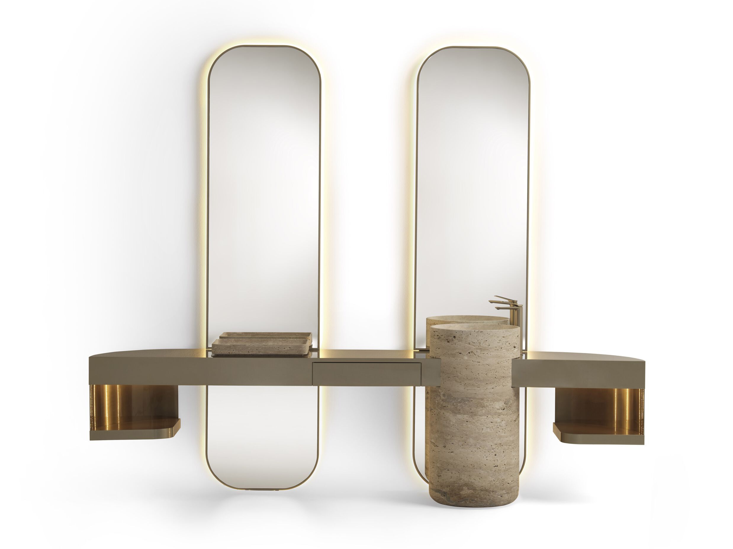 Деревянный умывальник с зеркалом Visionnaire Nomad ARCH-00008764