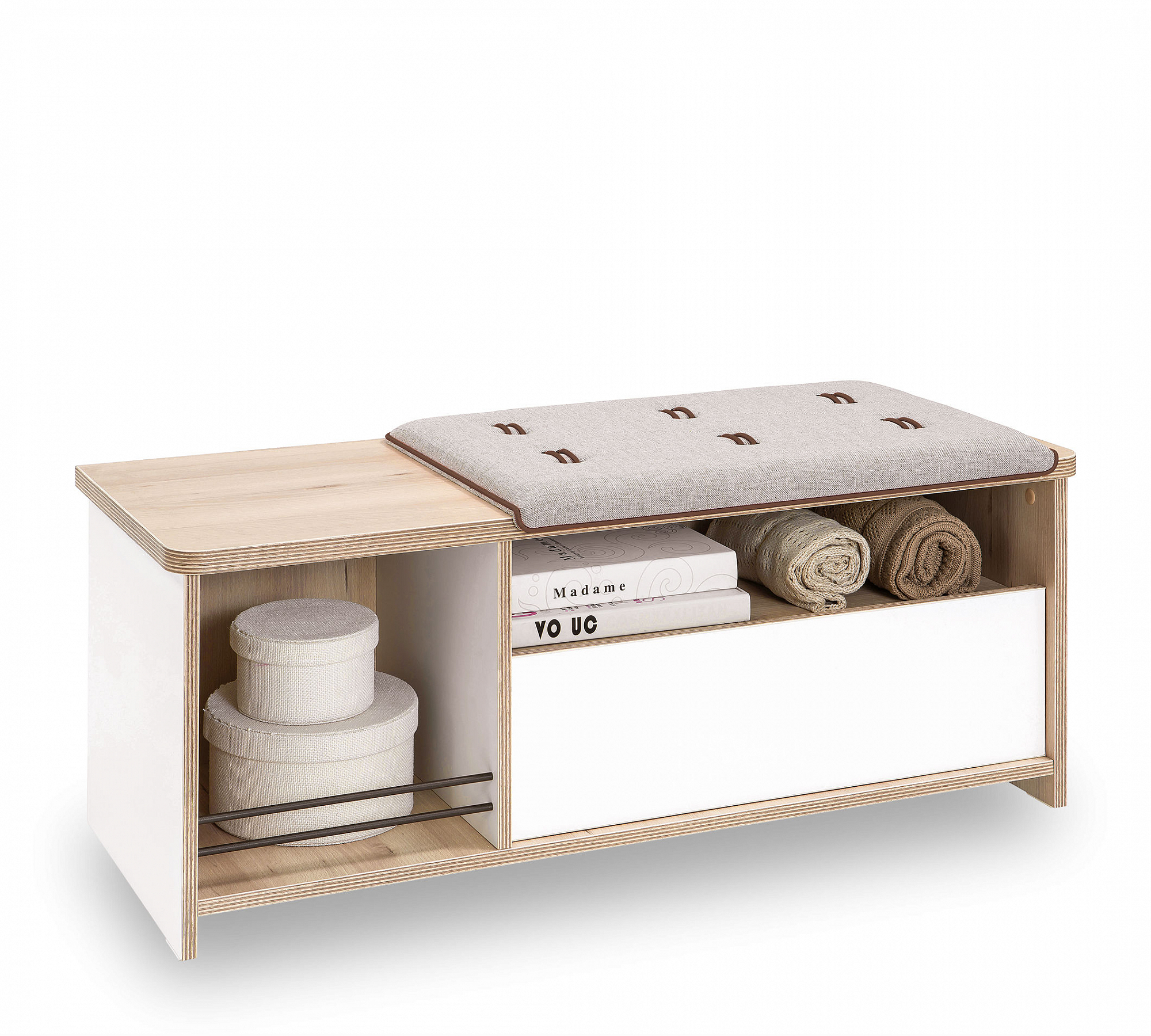 Банкетка с ящиком и полкой для оубви белая Dynamic CILEK DYNAMIC 00-3832103 Белый;бежевый Santreyd  - Вид №5