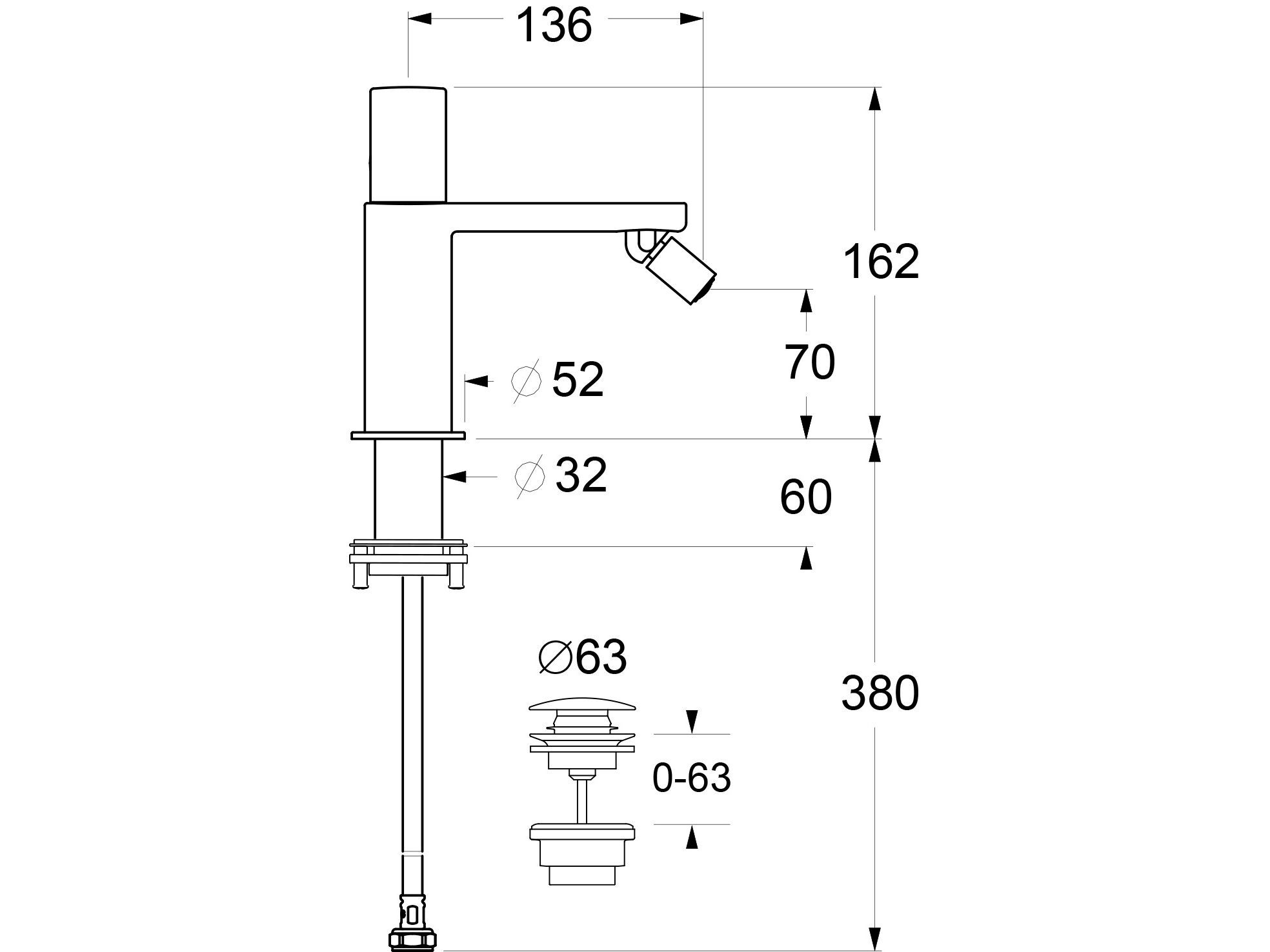 Смеситель для биде с одной ручкой GUGLIELMI RUBINETTERIE GX ARCH-00086151 - Вид №1