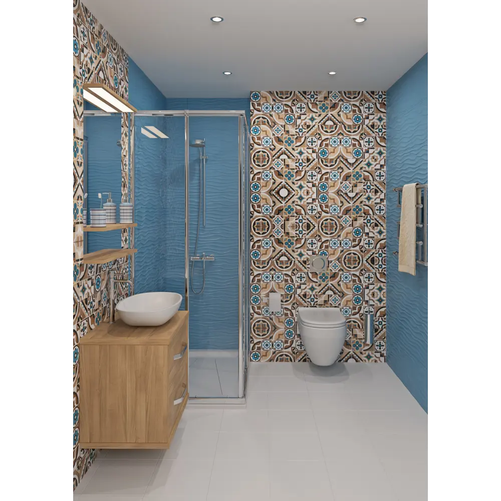 Плитка настенная «Дюна» 2Т 60x30 см 1.98 м² цвет бирюзовый Santreyd STLM-2037611 - Вид №4