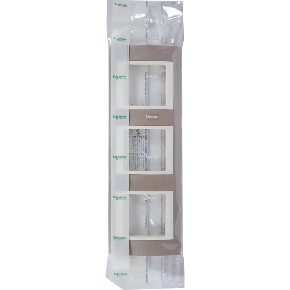 Рамка для розеток и выключателей Systeme Electric Unica 3 поста, цвет коричневый/бежевый STLM-2006869 - Вид №4