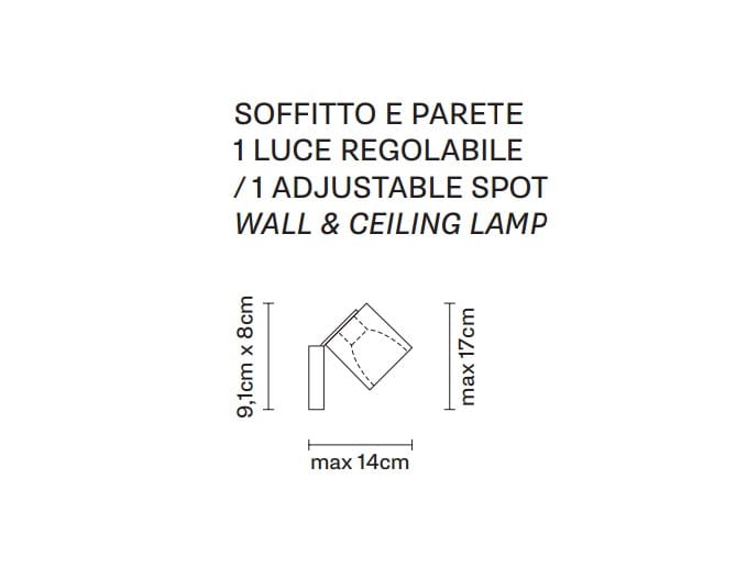 Регулируемый настенный прожектор Fabbian Cubetto ARCH-00106228 - Вид №7