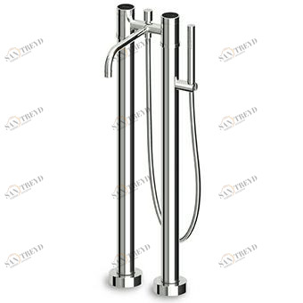 ZSA274.CN - R99657 Отдельно стоящая ванна-душ с переключателем, ручной душ, гибкий шланг 1500 мм. Длина горловины 220 мм. Zucchetti Savoir 