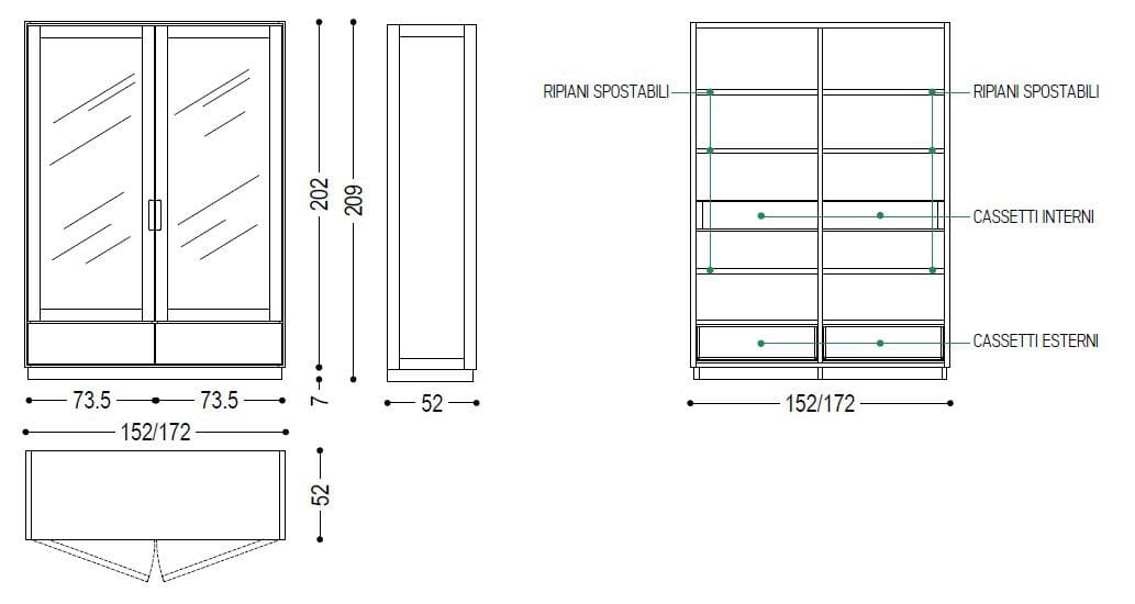 Витрина из массива дерева Riva 1920 Кельн ARCH-00126190 - Вид №2