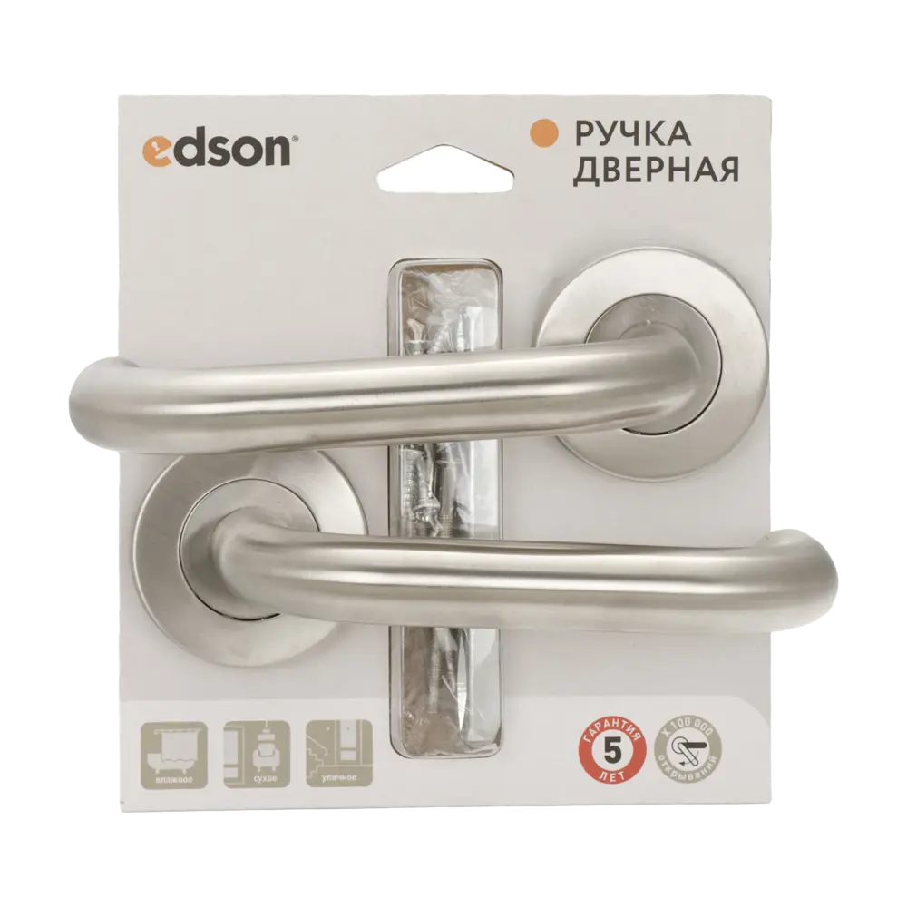 Дверная ручка на розетке Edson EDS-17-R0 без запирания цвет никель STLM-2054865 - Вид №2