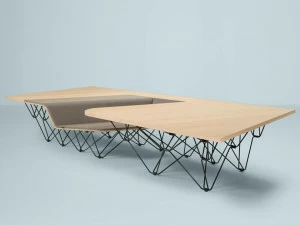 Prooff Несколько деревянных рабочих станций для открытого пространства  #005.01