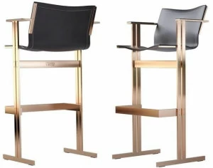 ZALABA Design Высокий кожаный табурет со спинкой Kolb