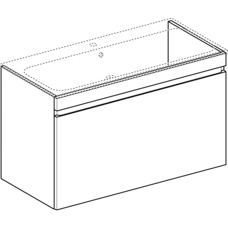 869563000 Шкафчик для встраиваемой раковины Geberit Renova Plan, с одним выдвижным и одним внутренним выдвижным ящиком Geberit  - Вид №21