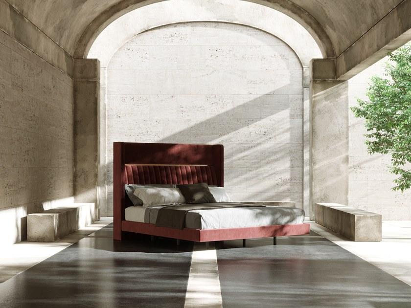 Domkapa Двуспальная кровать из бархата с высоким изголовьем  Dka27  - Вид №4