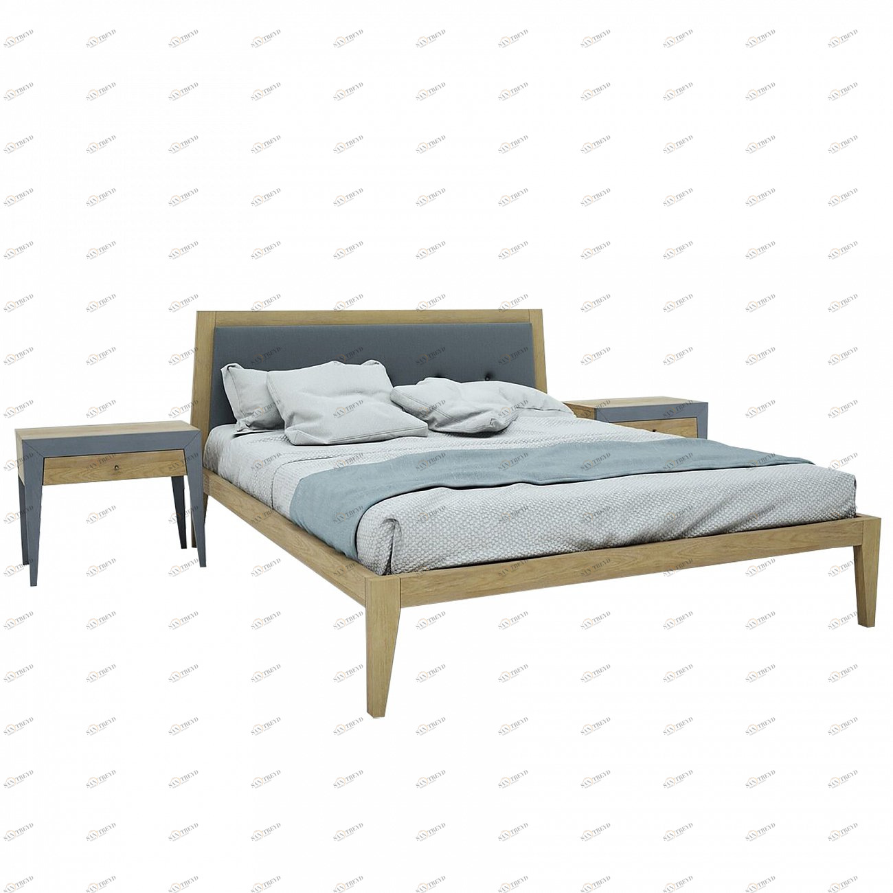 Кровать двуспальная 160x200 светло-коричневая Fly new BRAGIN DESIGN ДИЗАЙНЕРСКИЕ 256409 Бежевый 