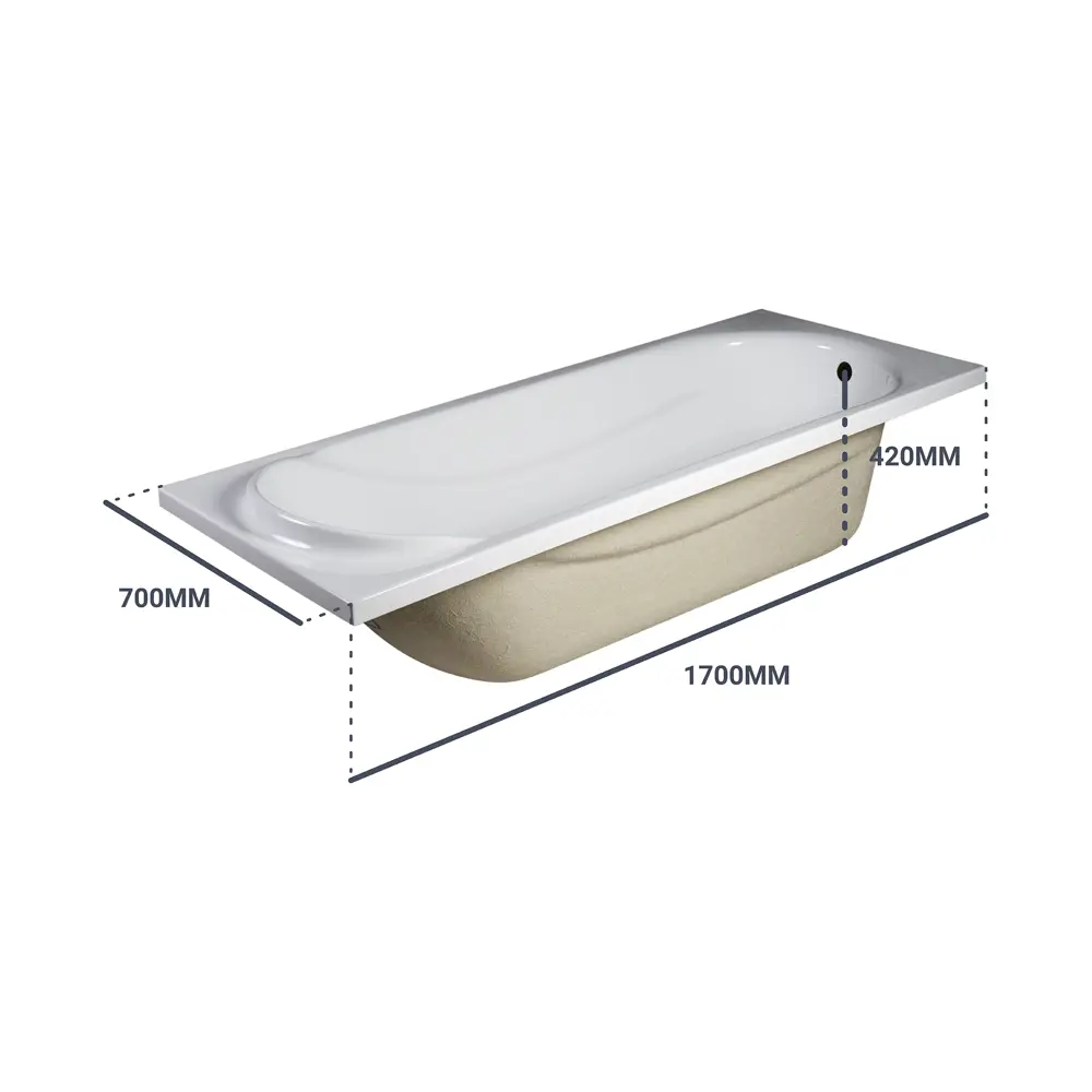 Sensea Дадо — акриловая ванна для просторных помещений 170×70 см 81931496 STLM-1470625 - Вид №14