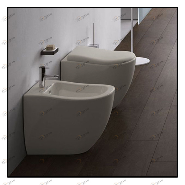 FLVAPM Приставной унитаз напольный Серый Ceramica Cielo FLUID Италия