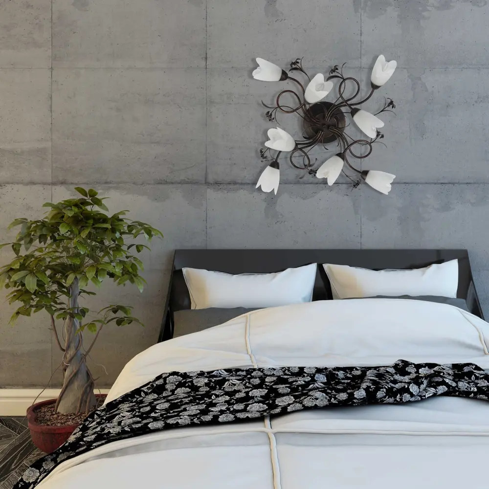 Люстра Аида 8xE14x60 Вт, металл/стекло, цвет чёрный/белый MW-Light STLM-2211276 - Вид №11