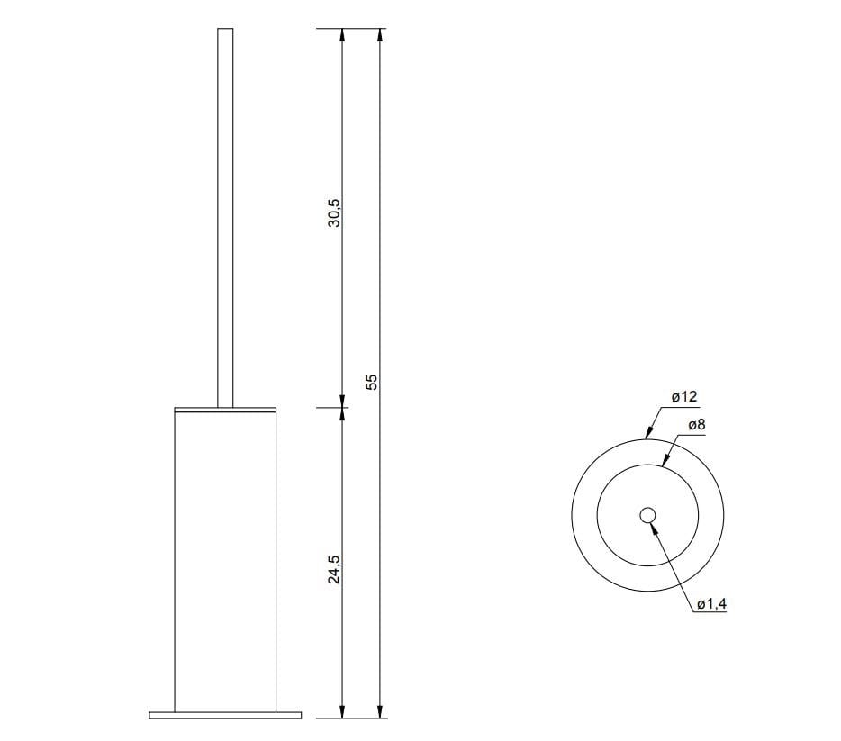 Туалетная щетка из нержавеющей стали Nic стержень ARCH-00052855 - Вид №2
