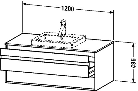 KT675601414 Тумбочка подвесная Ketho #KT6756 1200 x 550 мм Терра, декор Duravit - Вид №1