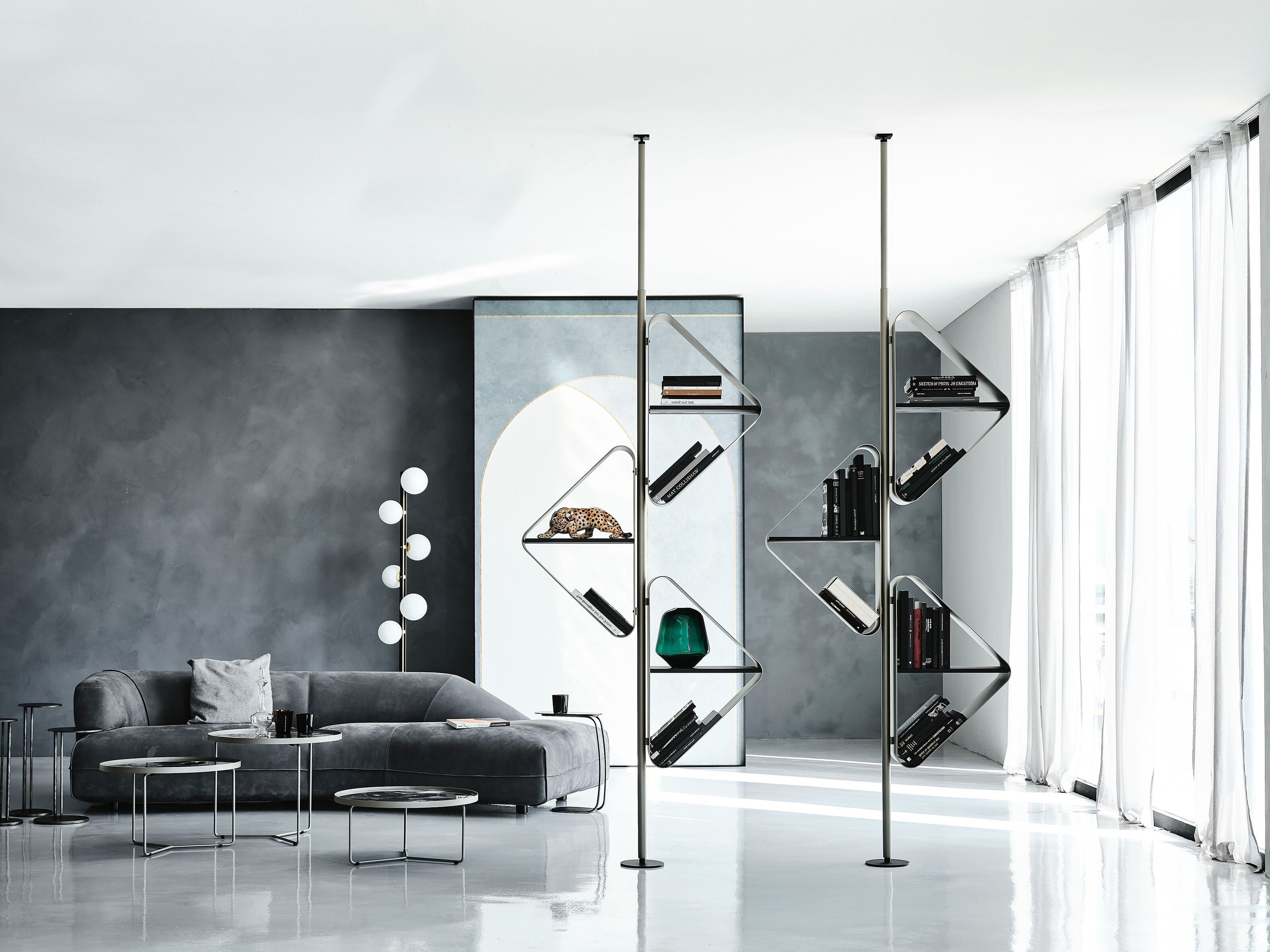 Книжный шкаф с креплением пол-потолок Cattelan italia SPINNAKER ARCH-00029519