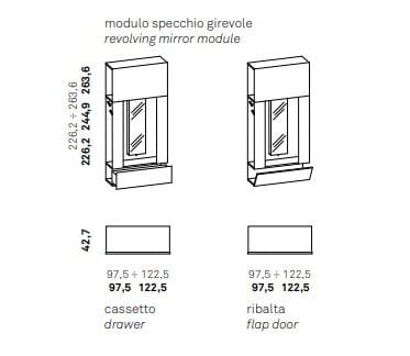 Шкаф с поворотным зеркалом и вешалкой для одежды Caccaro Roomy ARCH-00061512 - Вид №6