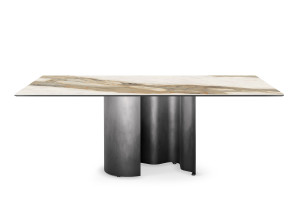 Прямоугольный керамический стол со скульптурным основанием