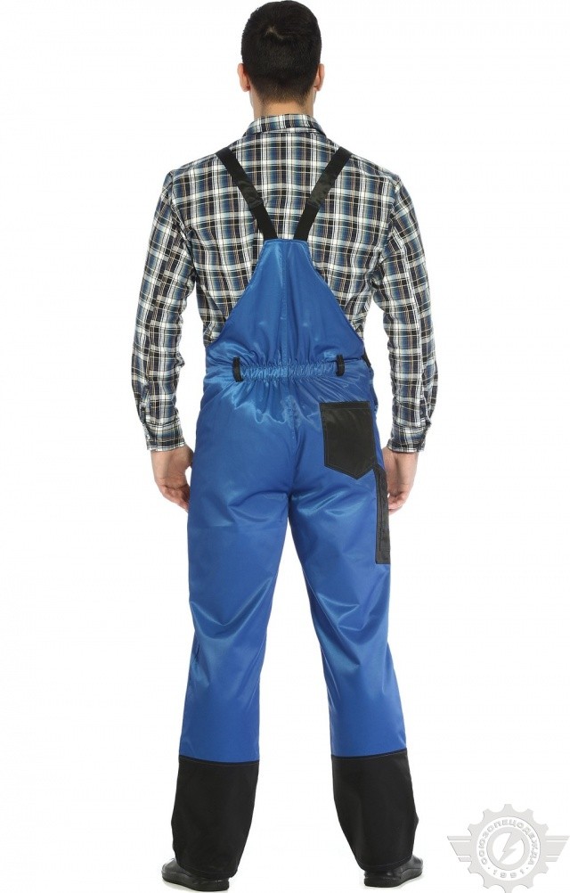 61473 Полукомбинезон "Мастер" василек-черный  Летняя спецодежда  размер 52-54/170-176  - Вид №3