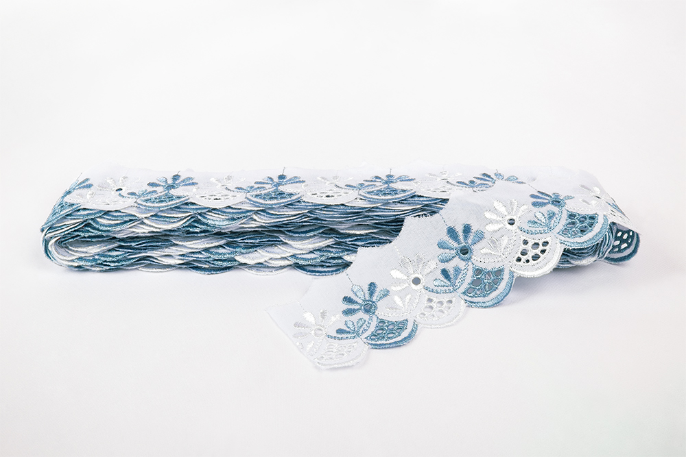 168 Шитье 50 мм в пакете Турция бело-бирюзовый Gamma 