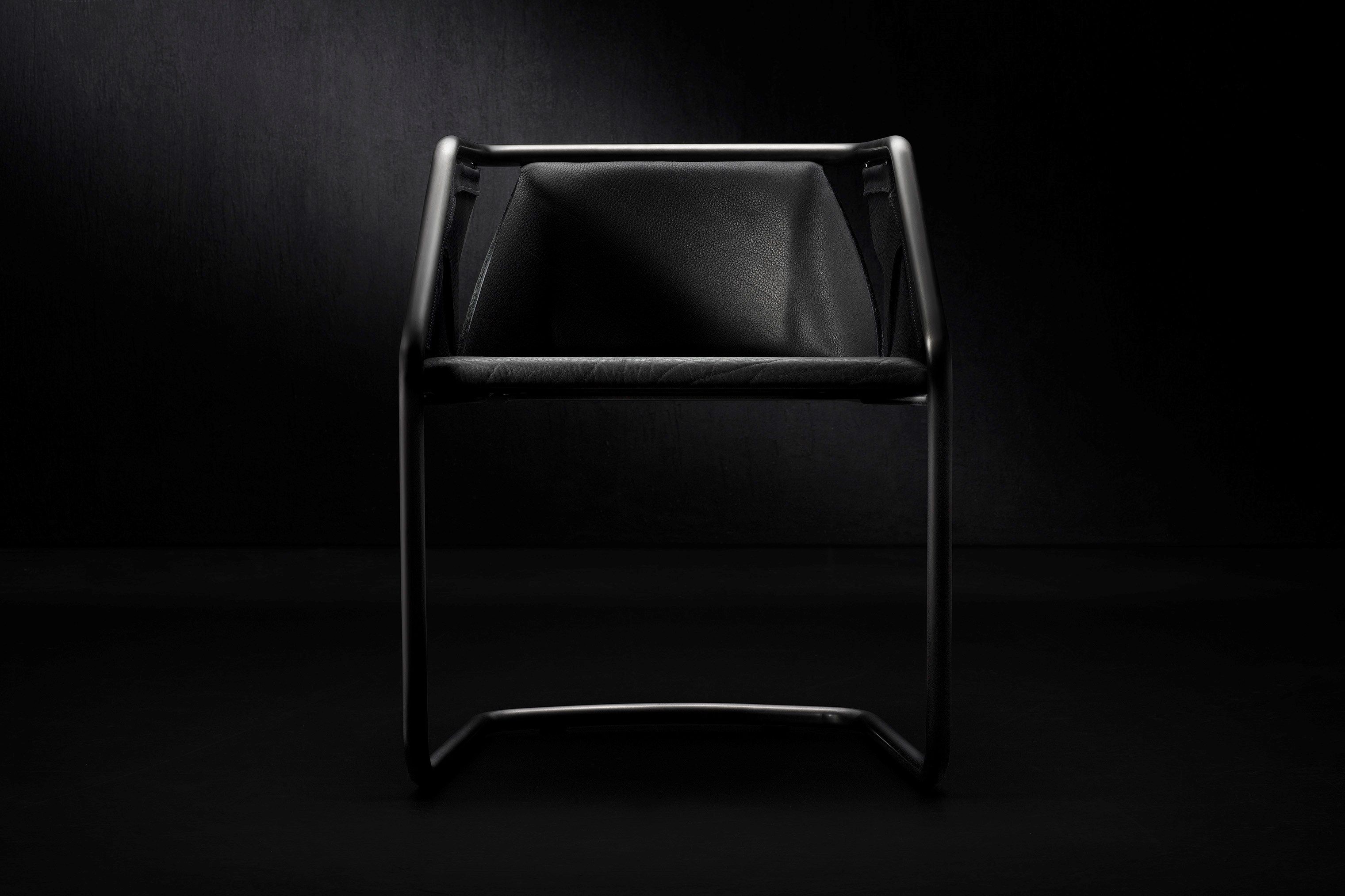 Стул с металлическим каркасом и кожаной обивкой Henge Strip ARCH-00001261 - Вид №1