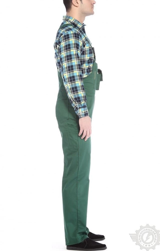 65611 Полукомбинезон "Эксперт-2" зеленый  Летняя спецодежда  размер 60-62/170-176  - Вид №4