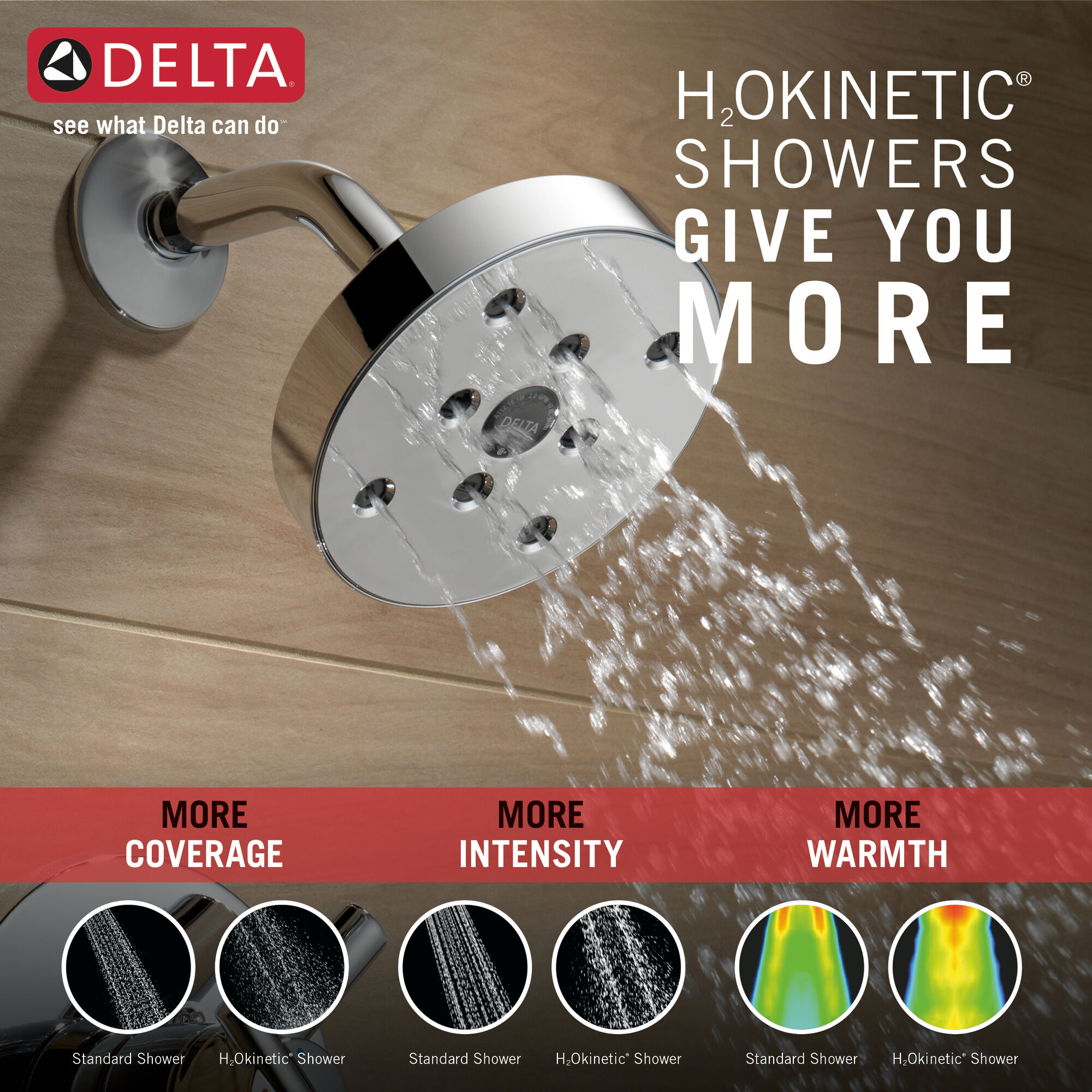 T14459 Monitor® 14 Series H2Okinetic® для ванны и душа Delta Faucet Trinsic Хром  - Вид №3