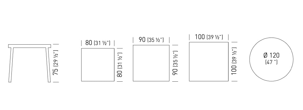 Круглый или квадратный ламинированный стол с деревянным каркасом GABER LOGIN ARCH-00091536 - Вид №3