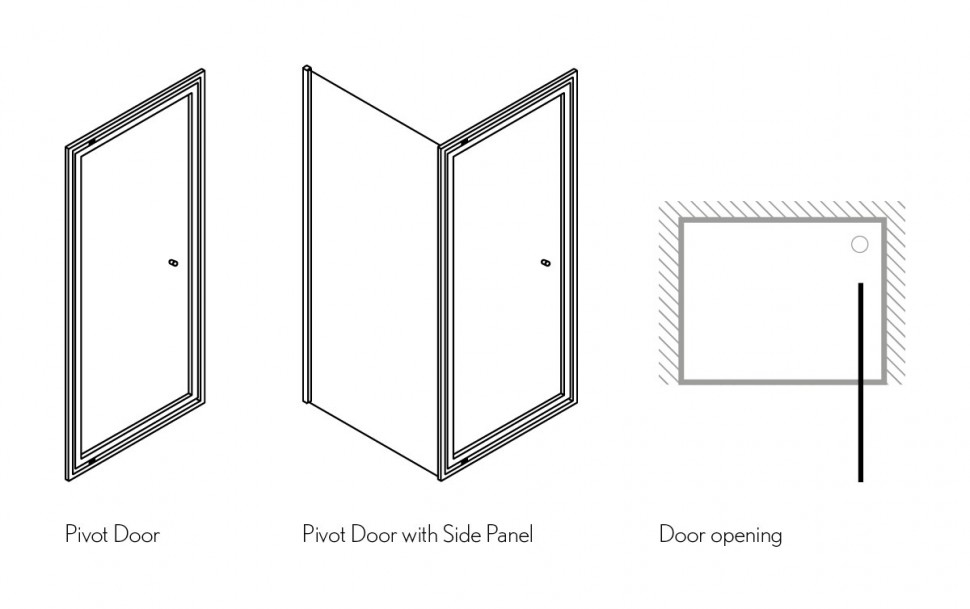 Дверь в нишу Infold 800mm Britton Burlington EIDSC0800  - Вид №4