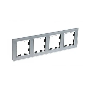 91508909 Рамка для розеток и выключателей Systeme electric Atlasdesign Nature 4 поста цвет алюминий STLM-1442840