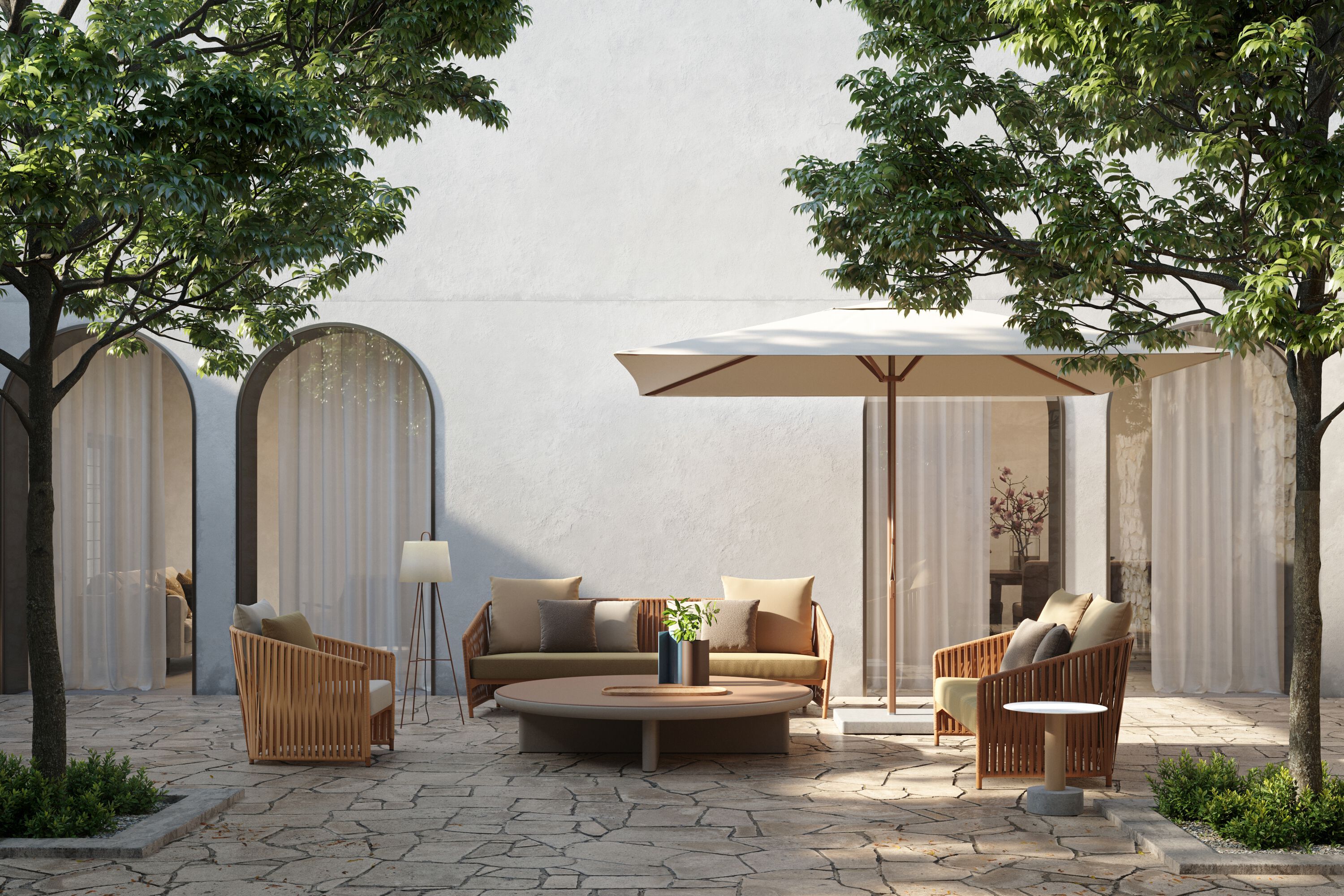 Мягкое тканевое садовое кресло с подлокотниками Kettal Bitta Lounge ARCH-00153271 - Вид №3